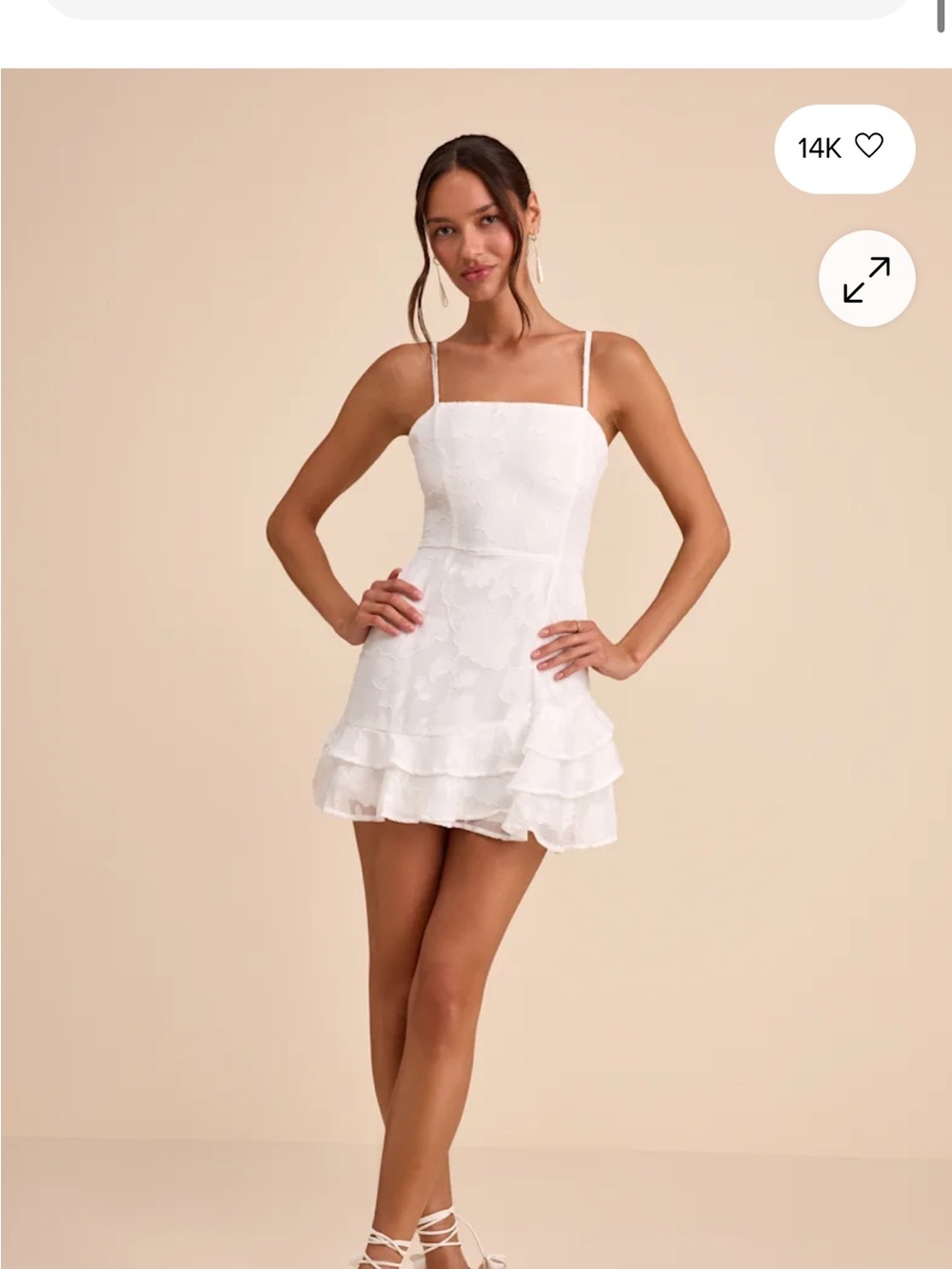LULUS medium White Spaghetti Strap Mini Dress